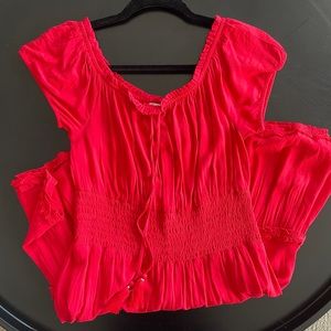 American Eagle Red Off-the-Shoulder Dress
